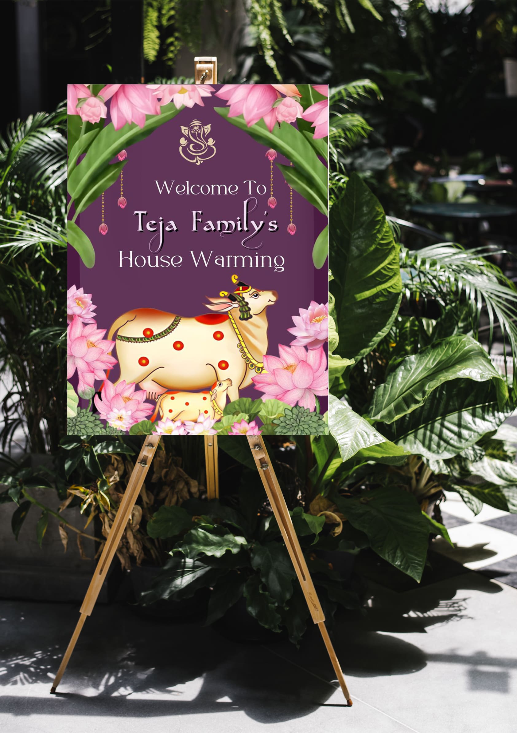 Traditional Indian Home Entry Welcome Board