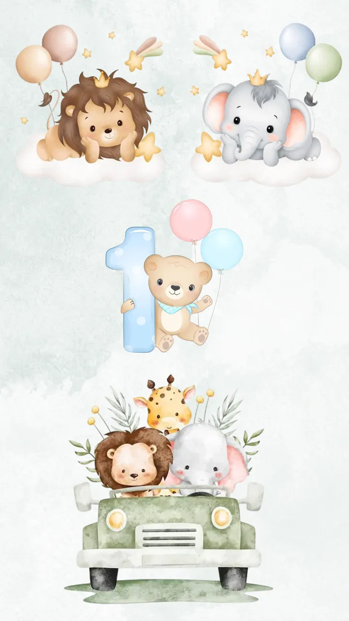 Baby Boy Birth Announcement Video Template with Animation