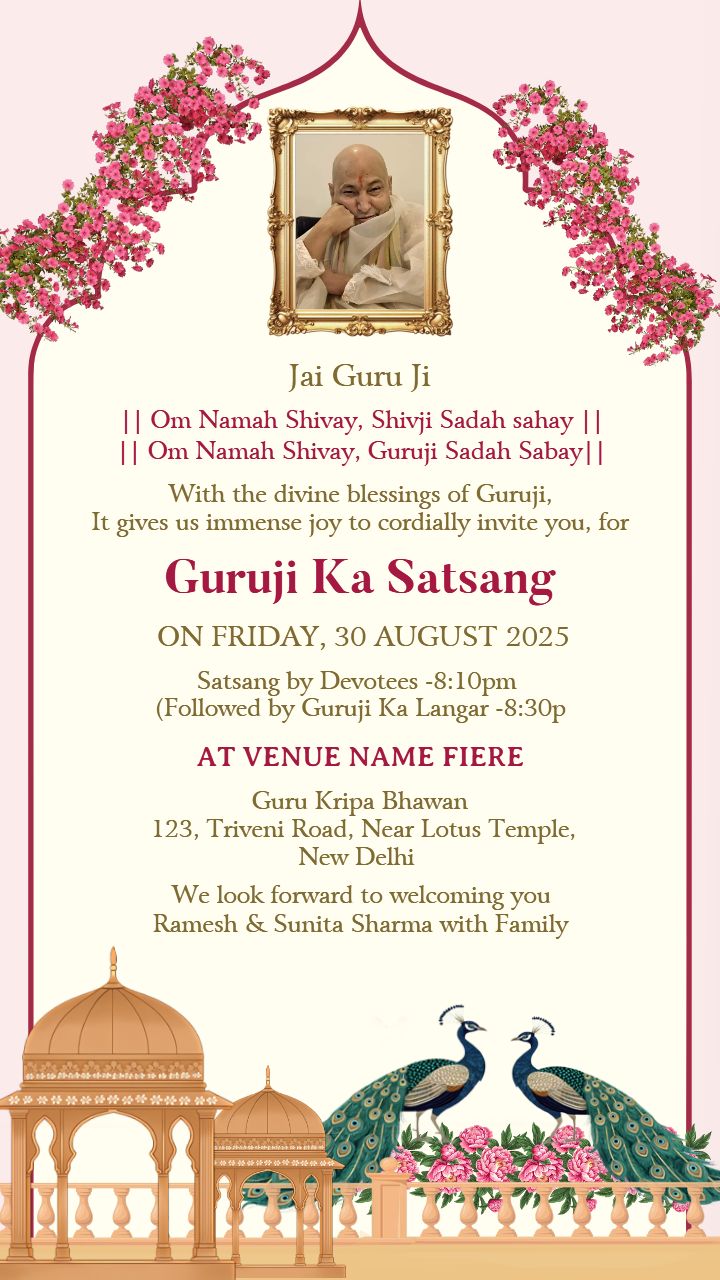 Guruji Ka Satsang Invitation Template for WhatsApp Share