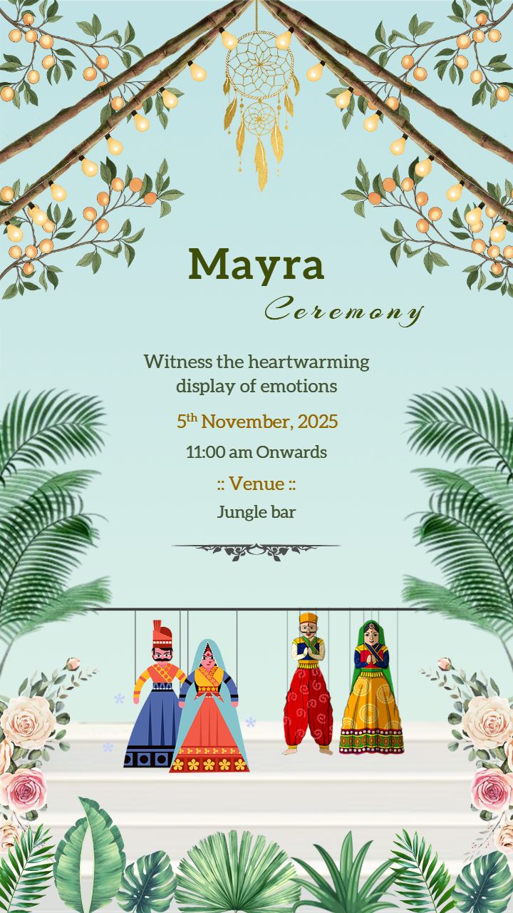 Pink Theme Wedding Invitation Card Design