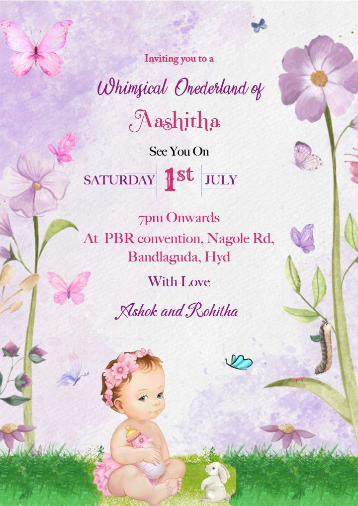 Whimsical Wonderland Card for Birthday Invitation