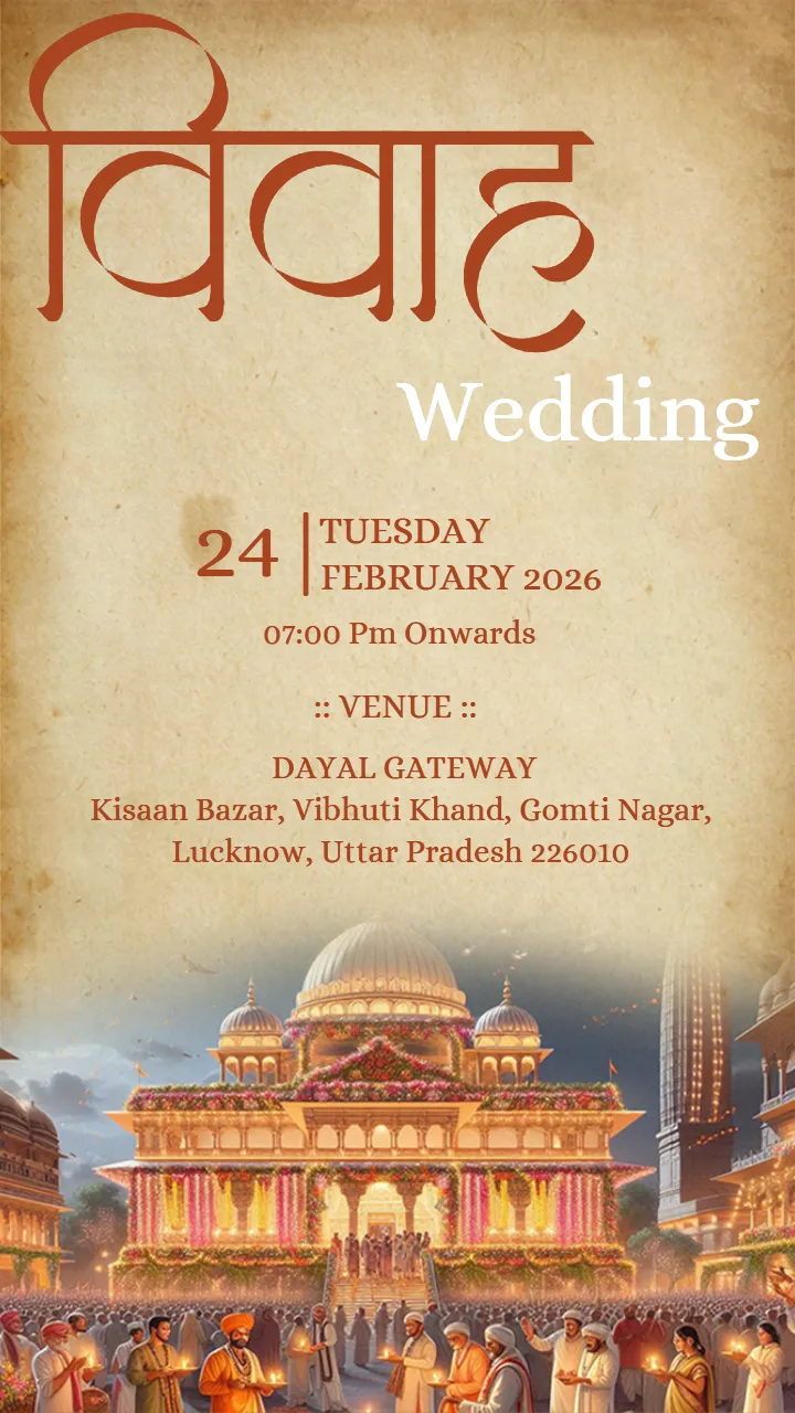 Wedding Invitation Video With Royal Hindu Theme