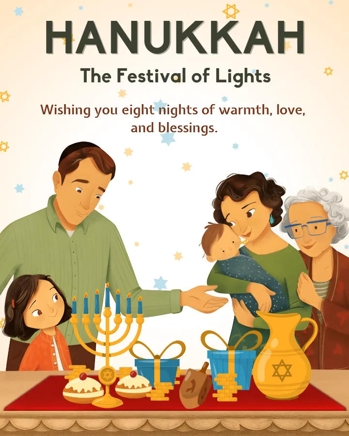 Happy Hanukkah Festival of Lights Wishes card
