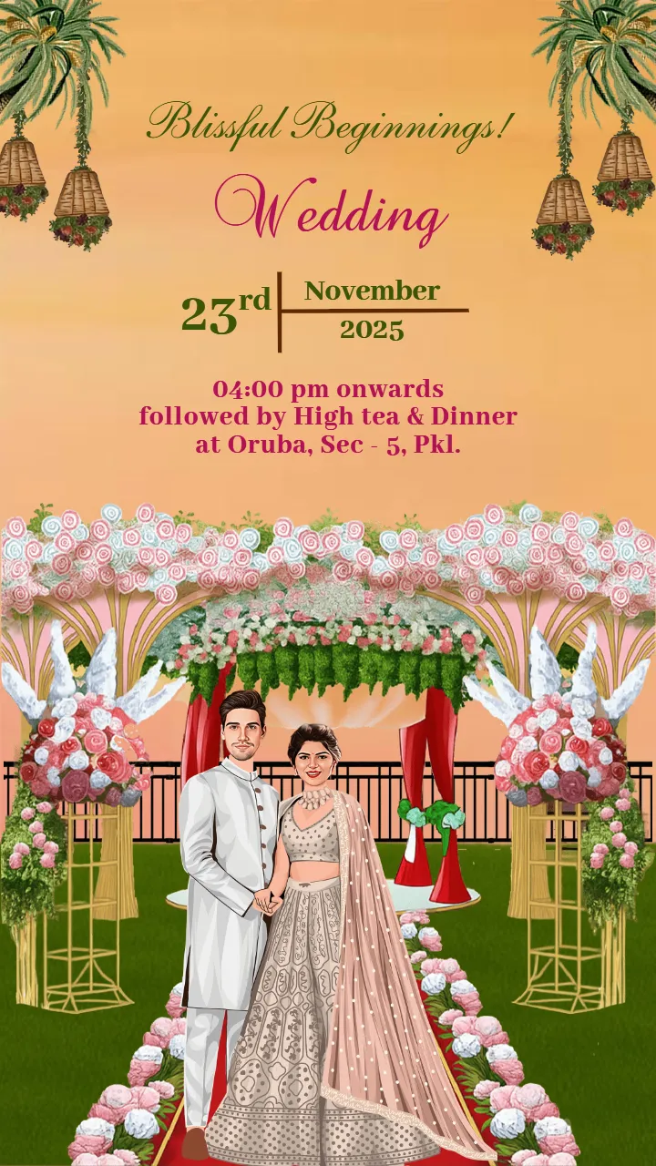 Indian wedding invitation video in modern travel style