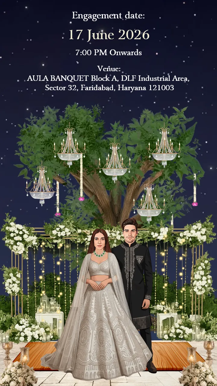 Stylish Engagement Invitation Video Maker Online