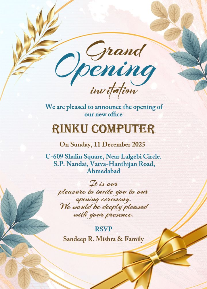 Grand Opening Invitation for Computer Shop Launch
