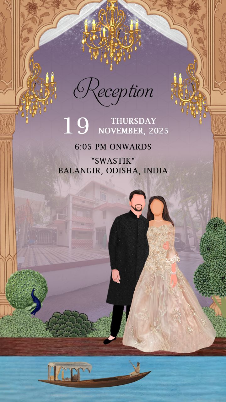 Temple-Inspired Wedding Invitation card Templates