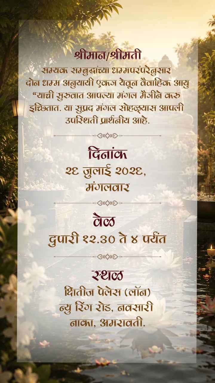 3D Buddhist Wedding Invitation Video for Sacred Weddings