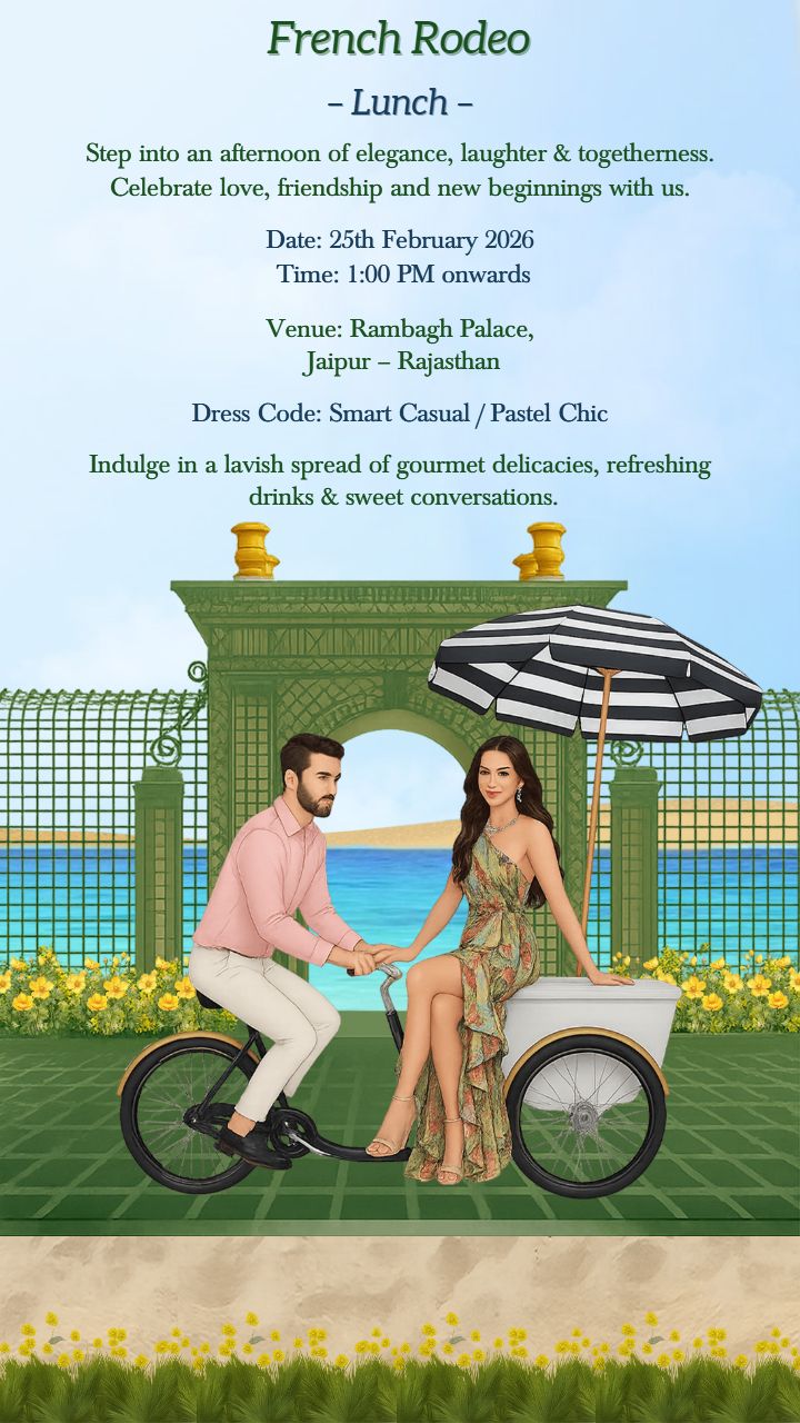 Ocean inspired wedding Invitation template with boat artwork