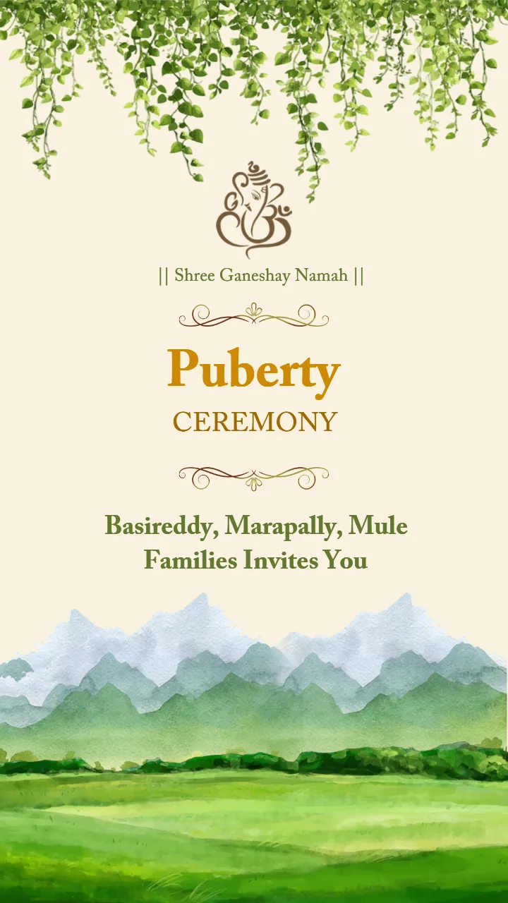Puberty Ceremony Invitation Video for Half Saree Event