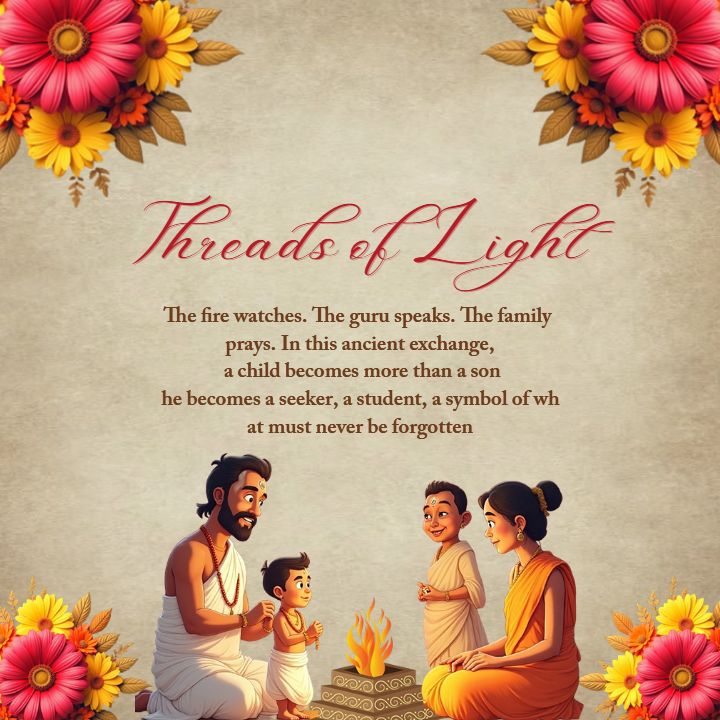 Thread Ceremony Quotes Template in English in Saffron Tones