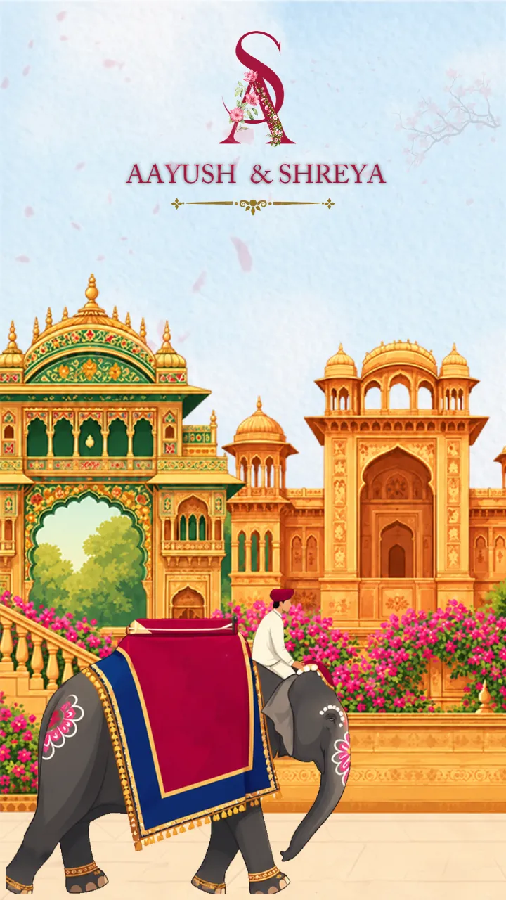 Wedding Invitation Video for Jaipur Palace Wedding Scenes