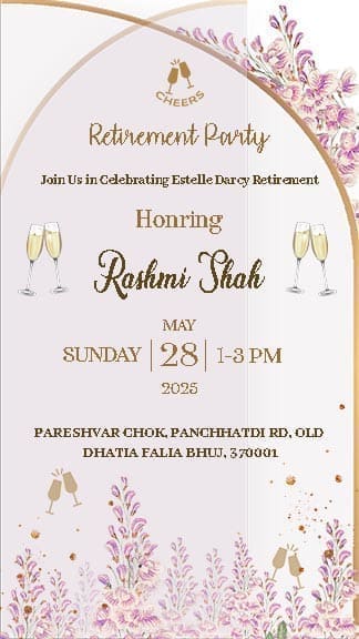 Elegant And Floral Theme Of Retirement Party Invitation