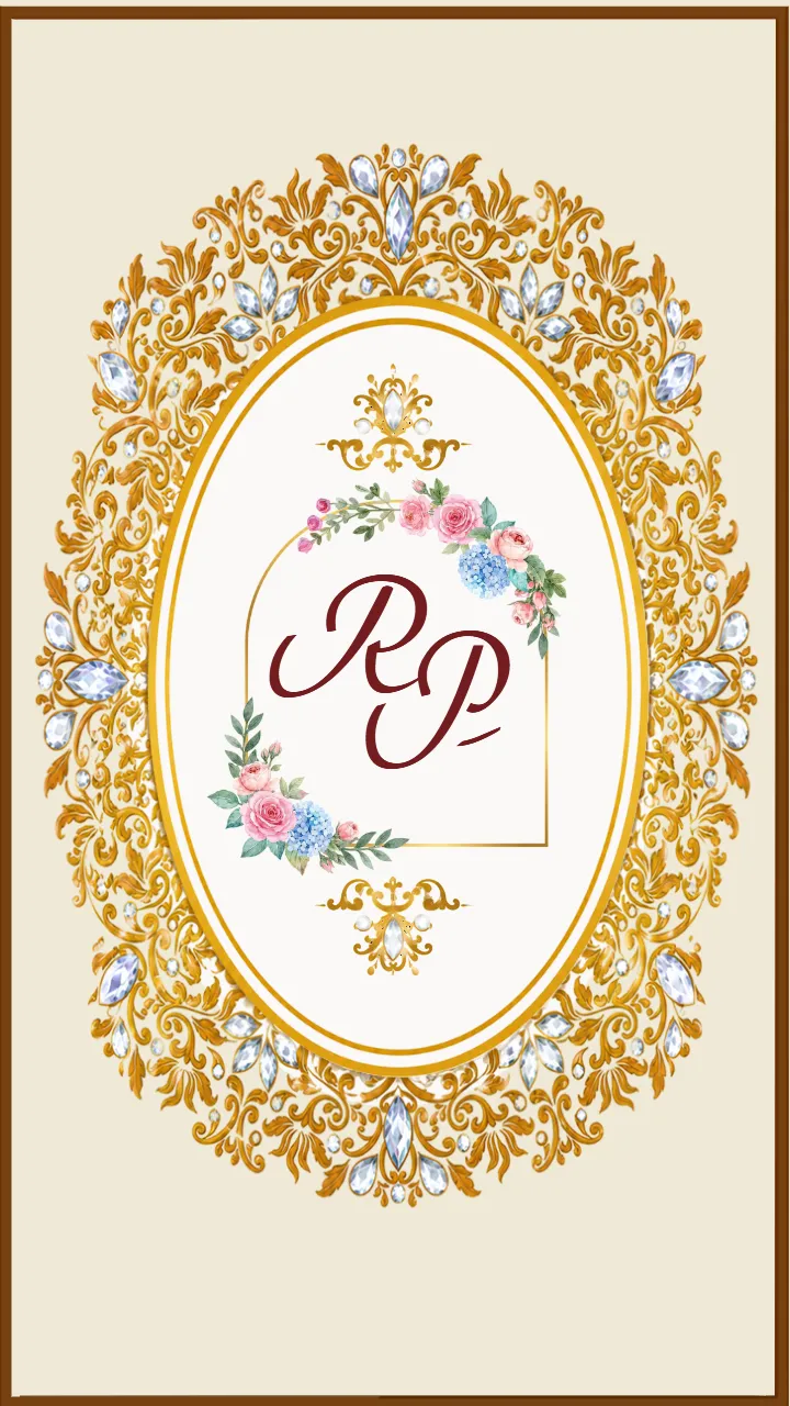 Muslim Wedding Invitations Video with Ornamental Gold Art