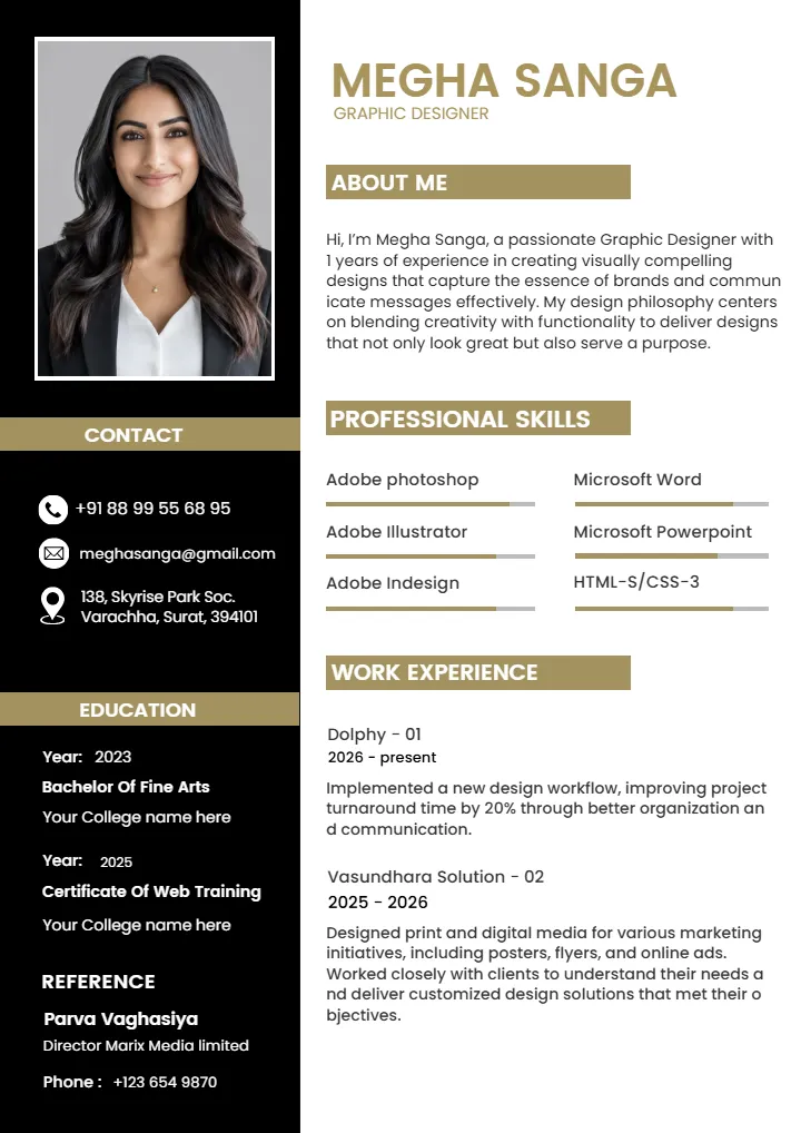 Graphic Designer Resume Template for Design Career Growth