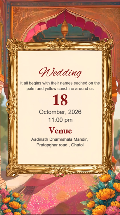 3D Wedding Invitation Video with Royal Palace Theme
