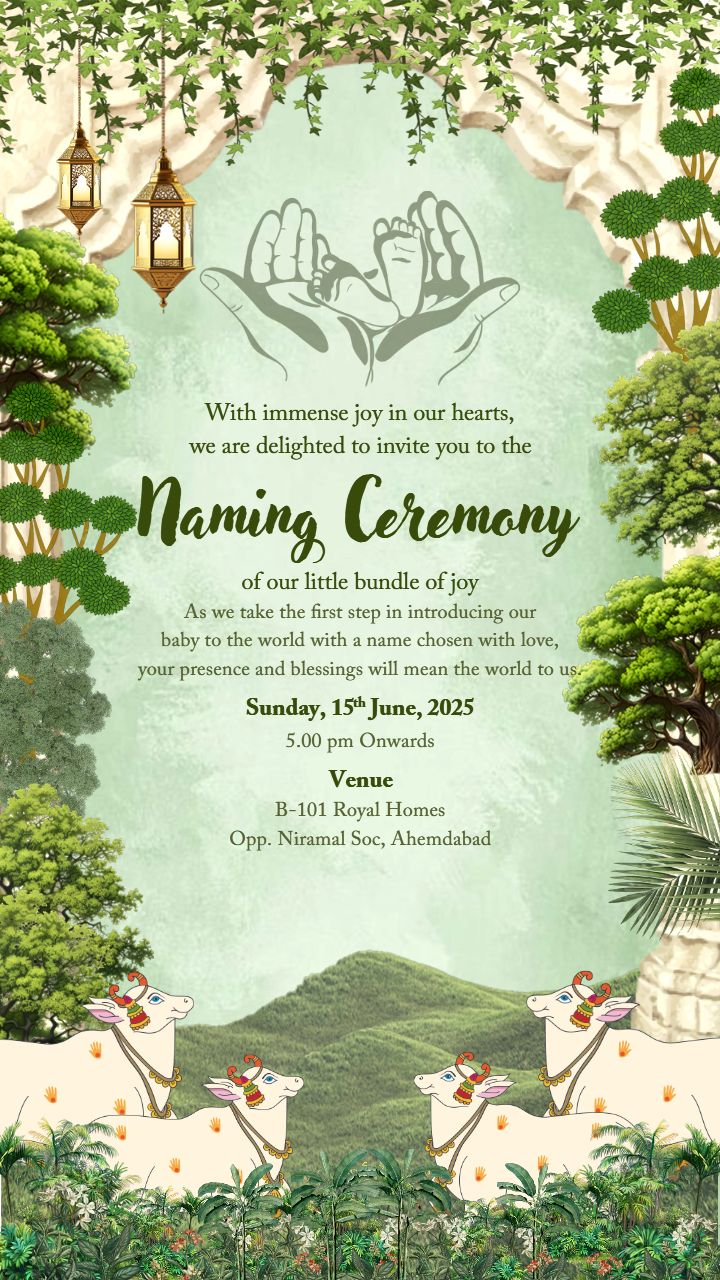 Naming Ceremony Function with Krishna Mandir Design