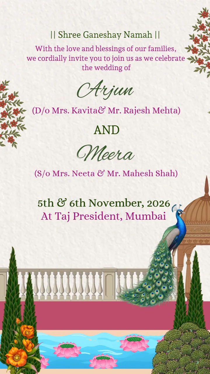 Wedding Invitation Video with Mountain and Forest Art