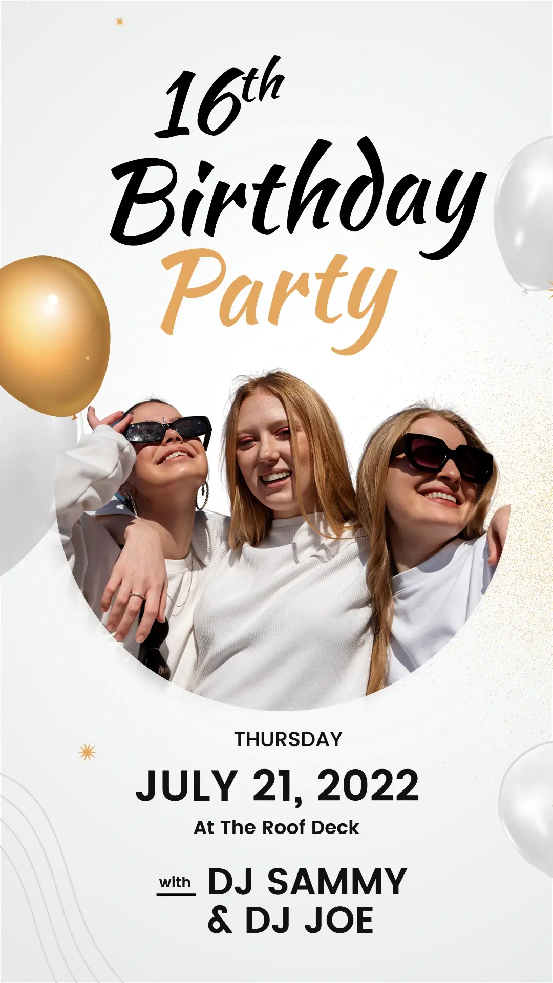 Create 16th Year Birthady Invitation Tempalte for Girls