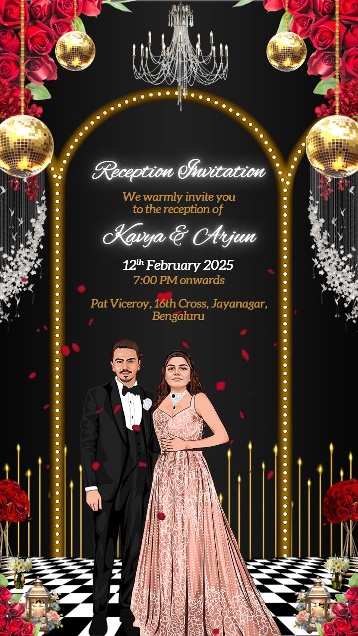 Black and gold Reception Ceremony video for weddings