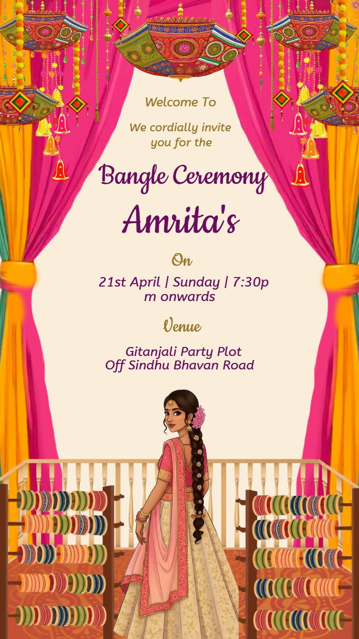 Custom Bangle Ceremony Invitation for Indian Brides
