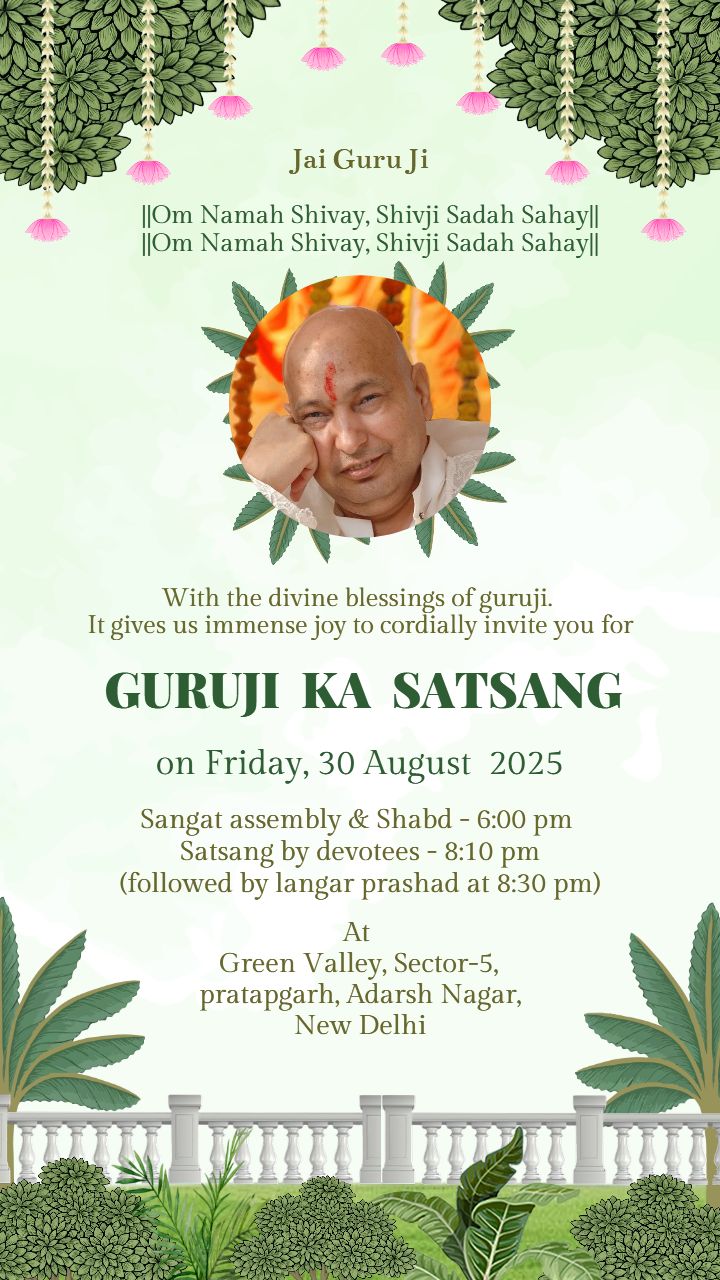 Premium Guruji Satsang Invitation Card Designs Online
