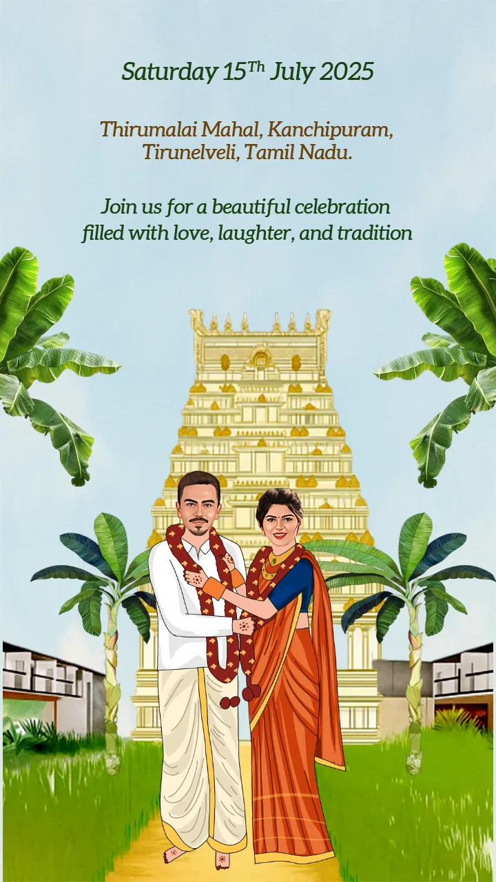 Elegant Tamil Wedding Invitation Template for Your Big Day