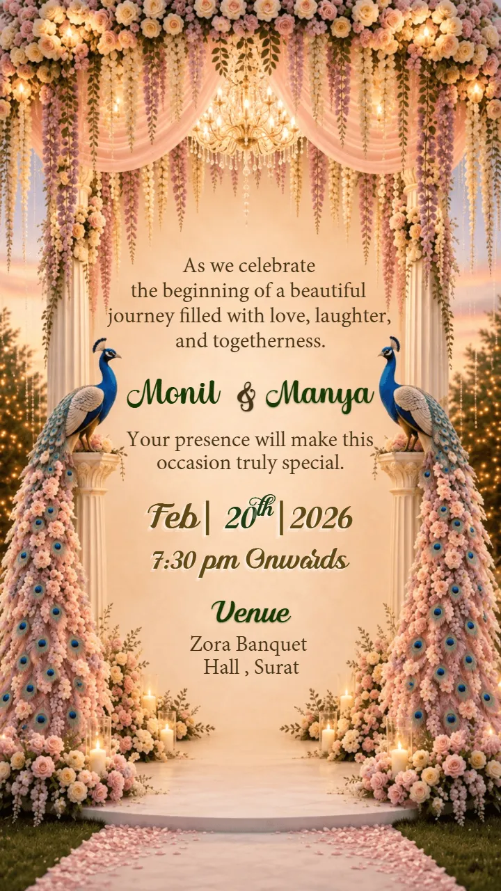 Engagement Invitation Card Design for Digital Sharing