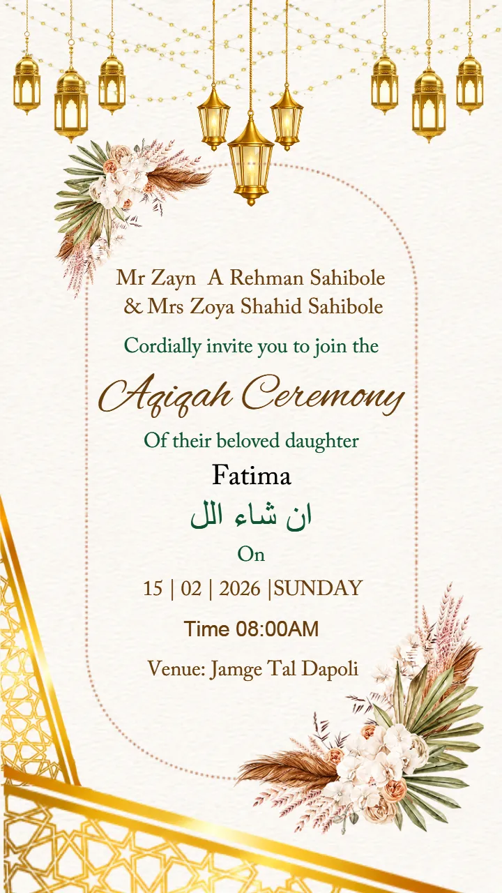 Muslim Naming Ceremony Invitation Video for Baby Events