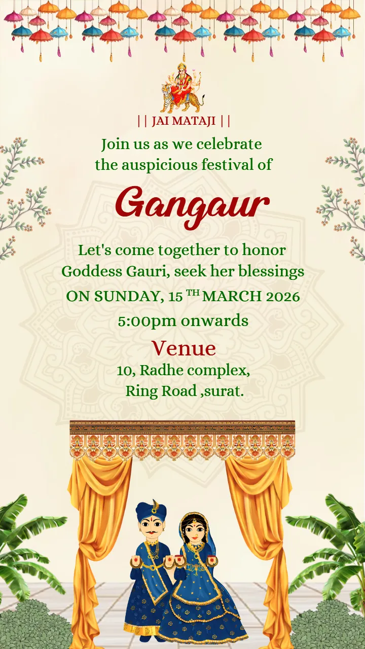 Stylish Gangaur Pooja Invitation 2026 for Your Celebration