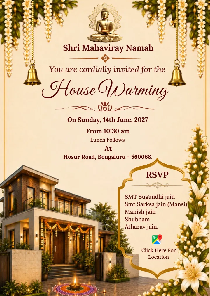 Housewarming Function Invitation Card