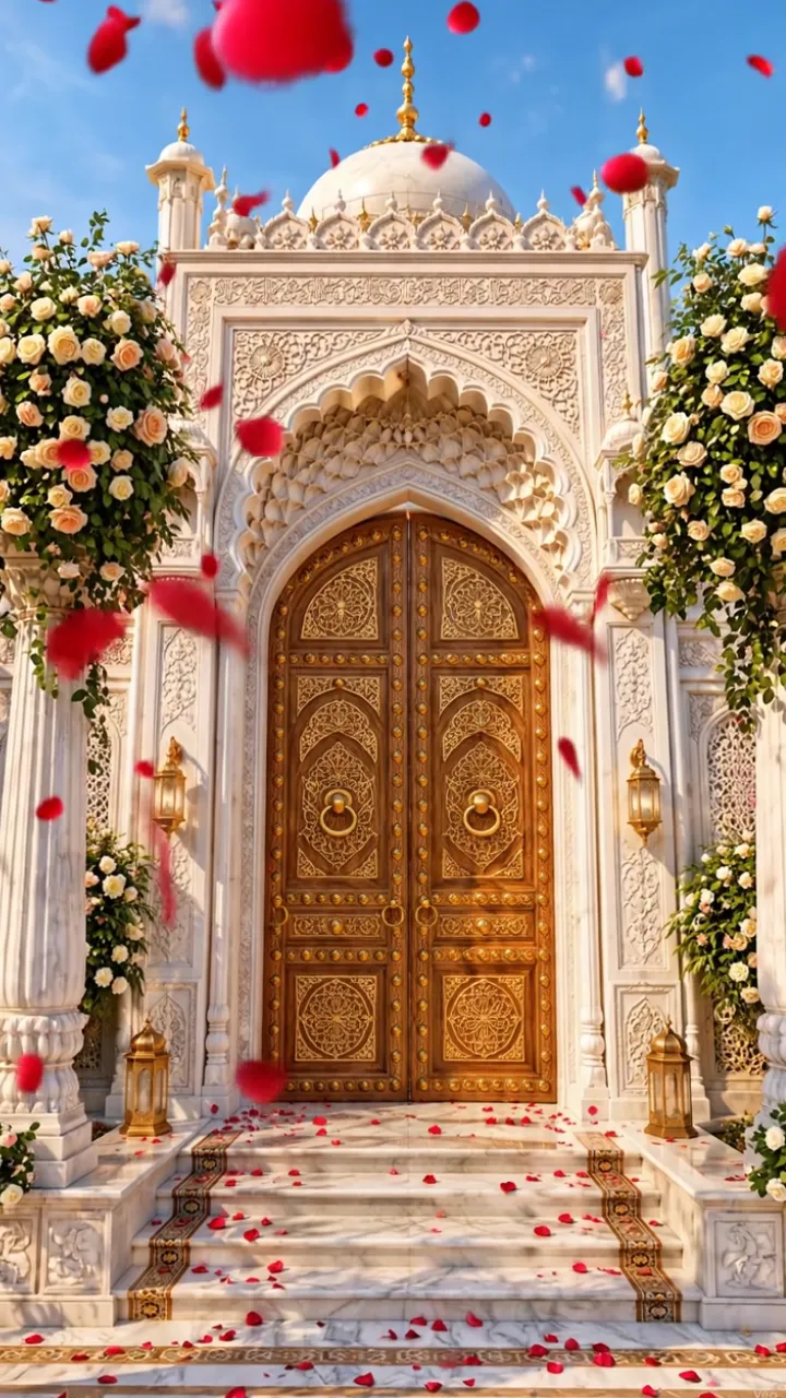 3D Muslim Wedding Invitation Video with Crescent Moon Arch
