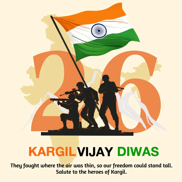 Kargil Vijay Diwas Image Share with Pride and Respect
