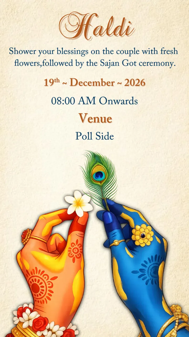 Wedding Invitation Video with Divine Radha Krishna Theme