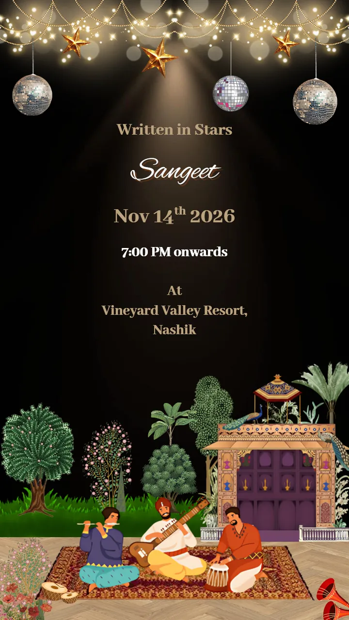 Wedding Invitation Template With Divine Mandap Design