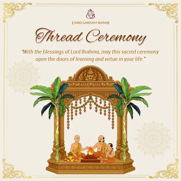 Thread Ceremony Quotes and Wishes with Modern Theme