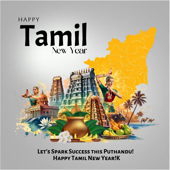 Tamil New Year Post Design HD for Social Media 2026