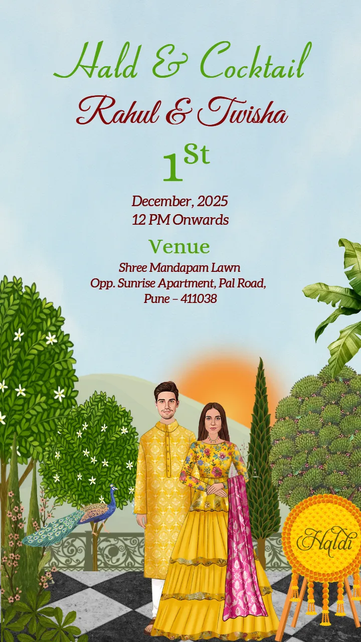 Wedding Invitation Video Royal Garden Theme Design