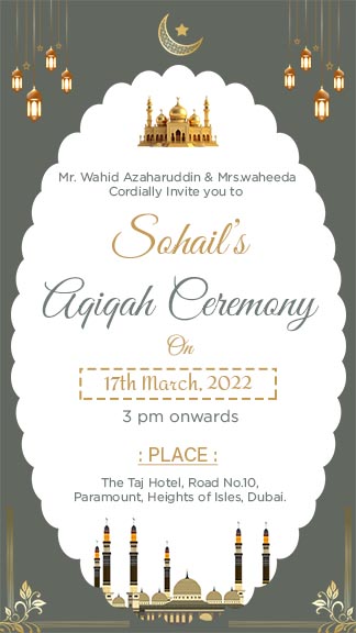 Modern Design Of Aqeeqah Invitation Template For Download