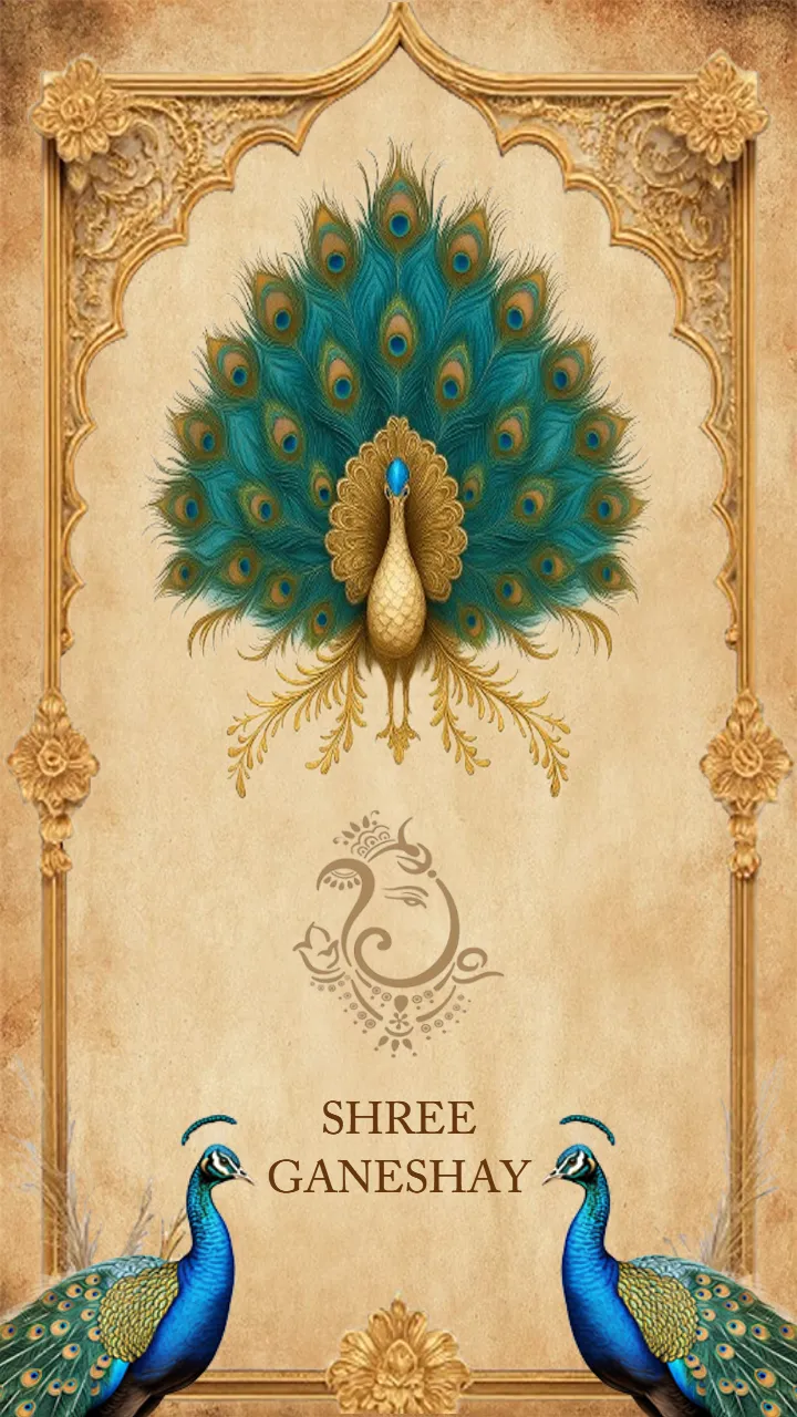 Luxury Peacock Theme Wedding Invitation Video Template