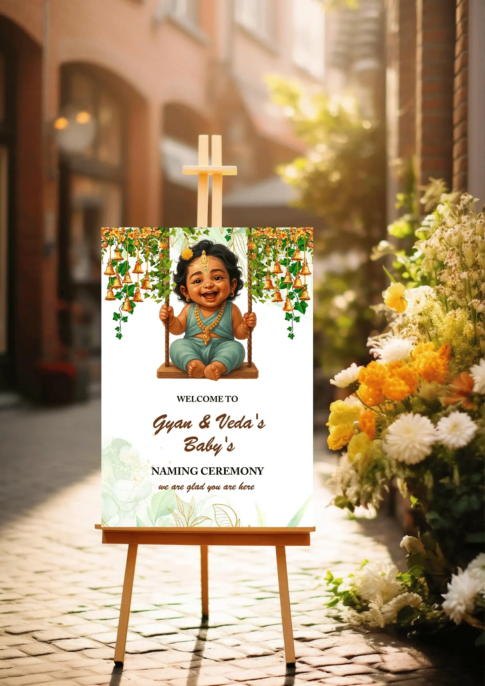 Creative Welcome Board For Naming Ceremony Template