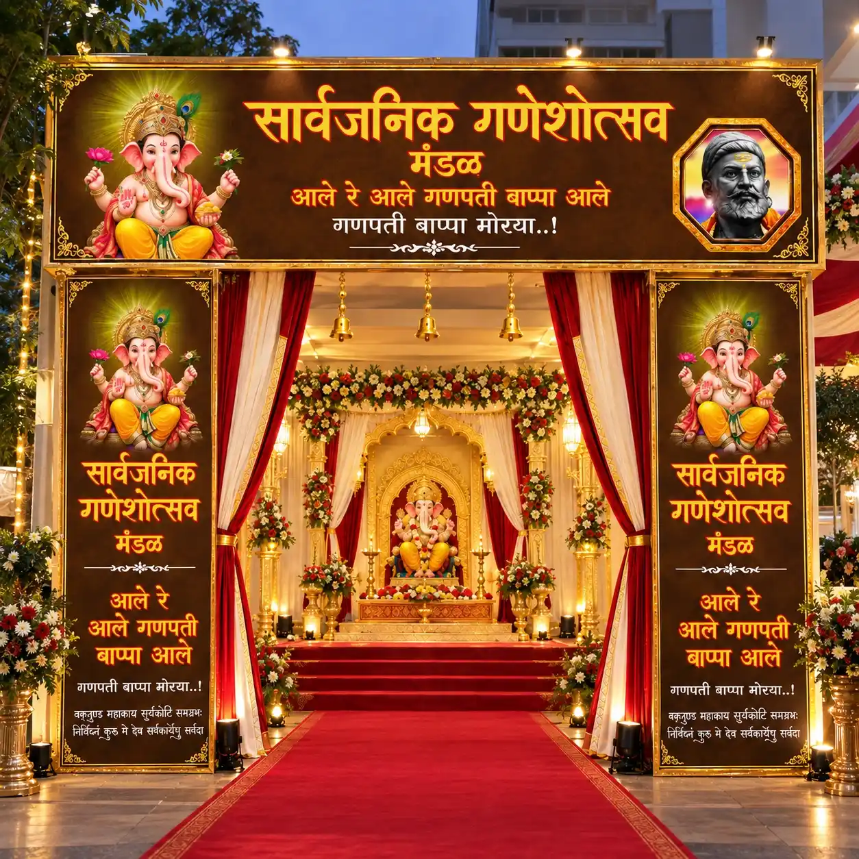 Ganesh Utsav Gate Design for Traditional Mandap Theme