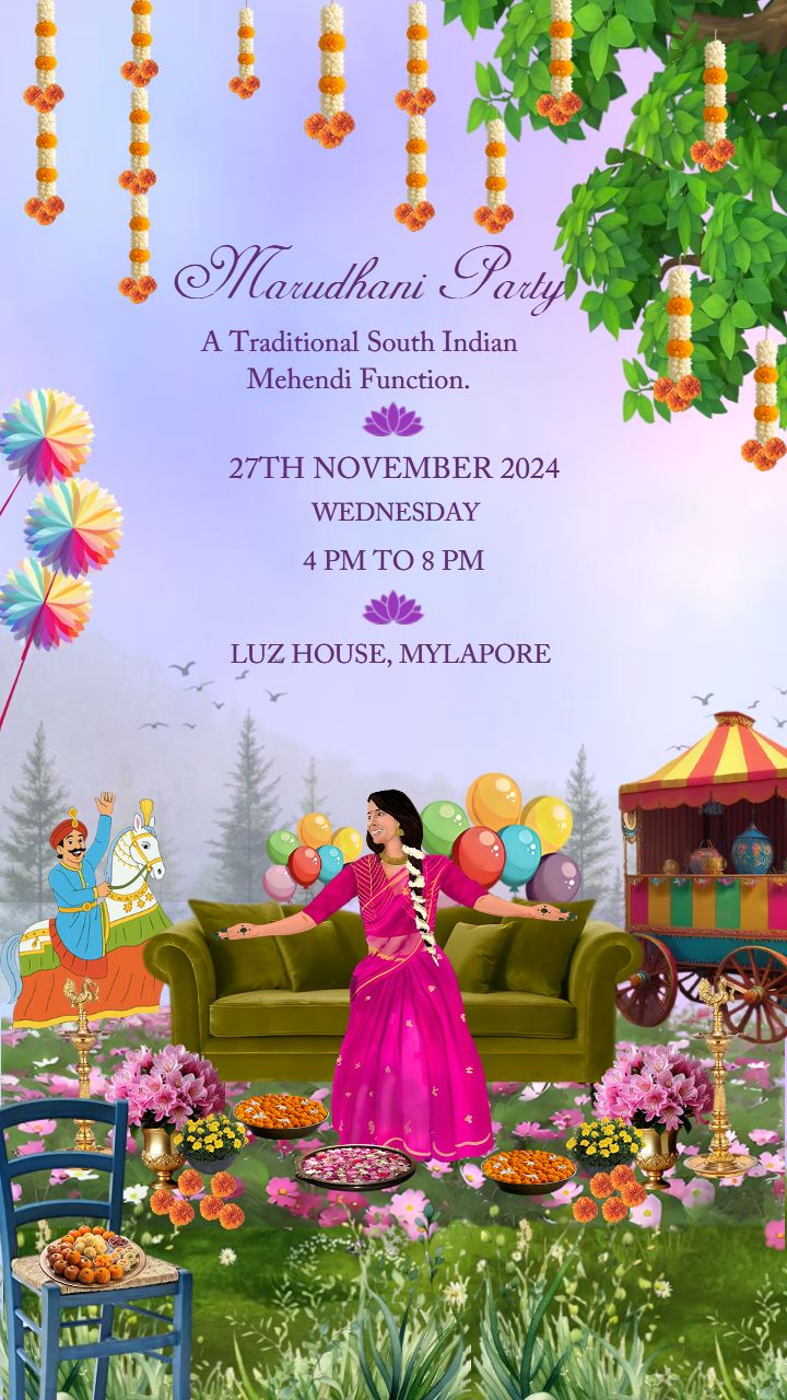 Stylish Mehendi Invitation Card Design for Weddings