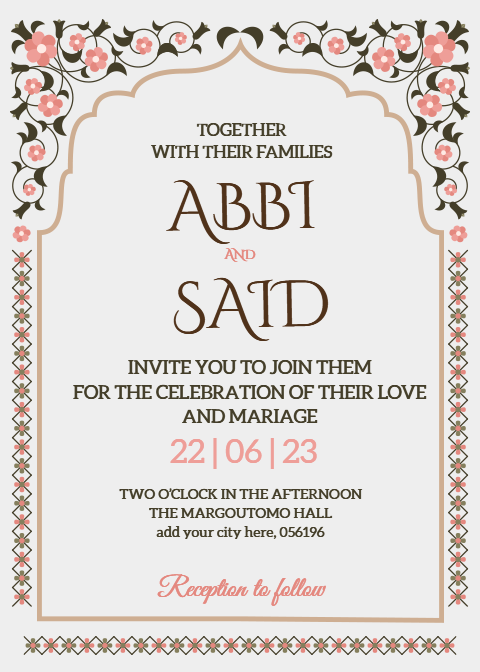 Colorful Indian Wedding Invitation Card