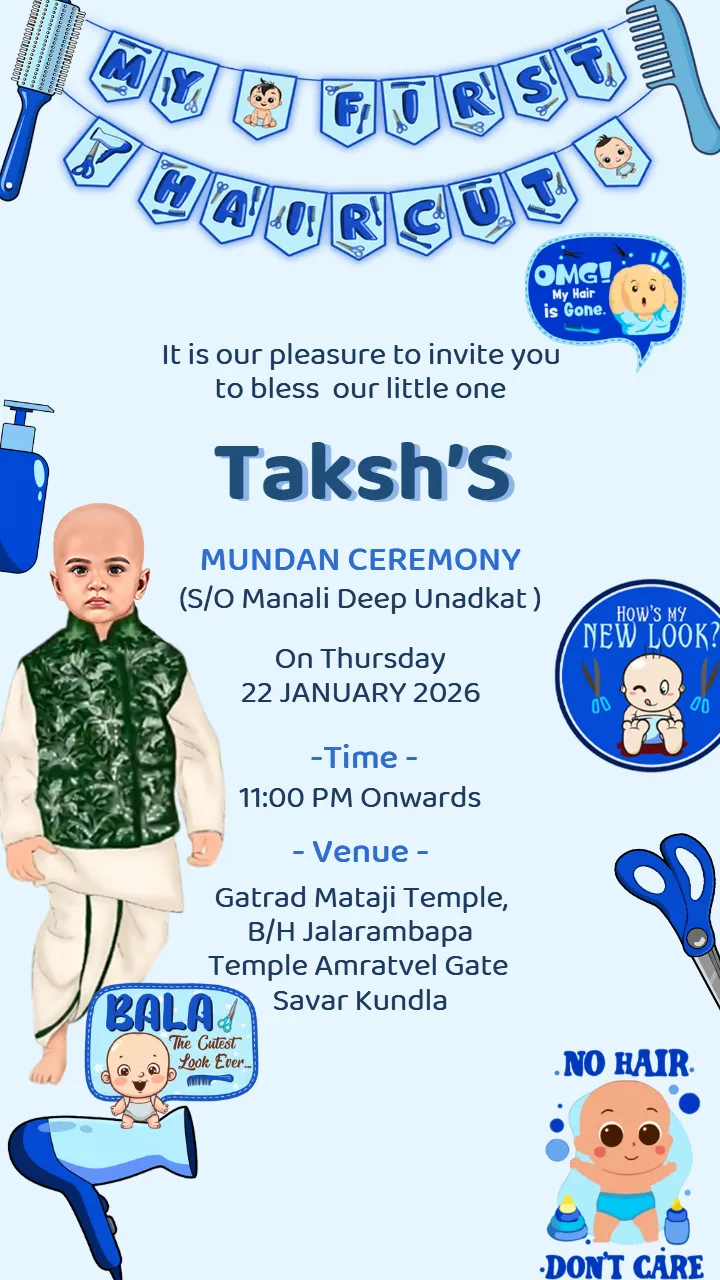 Mundan Ceremony Invitation Video Unique Boy Ceremony Card