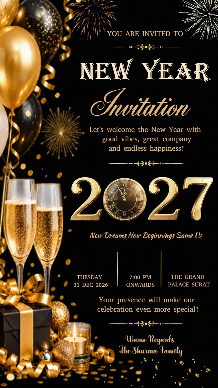 New Year Invitation Card Ideas for Modern Party Planning