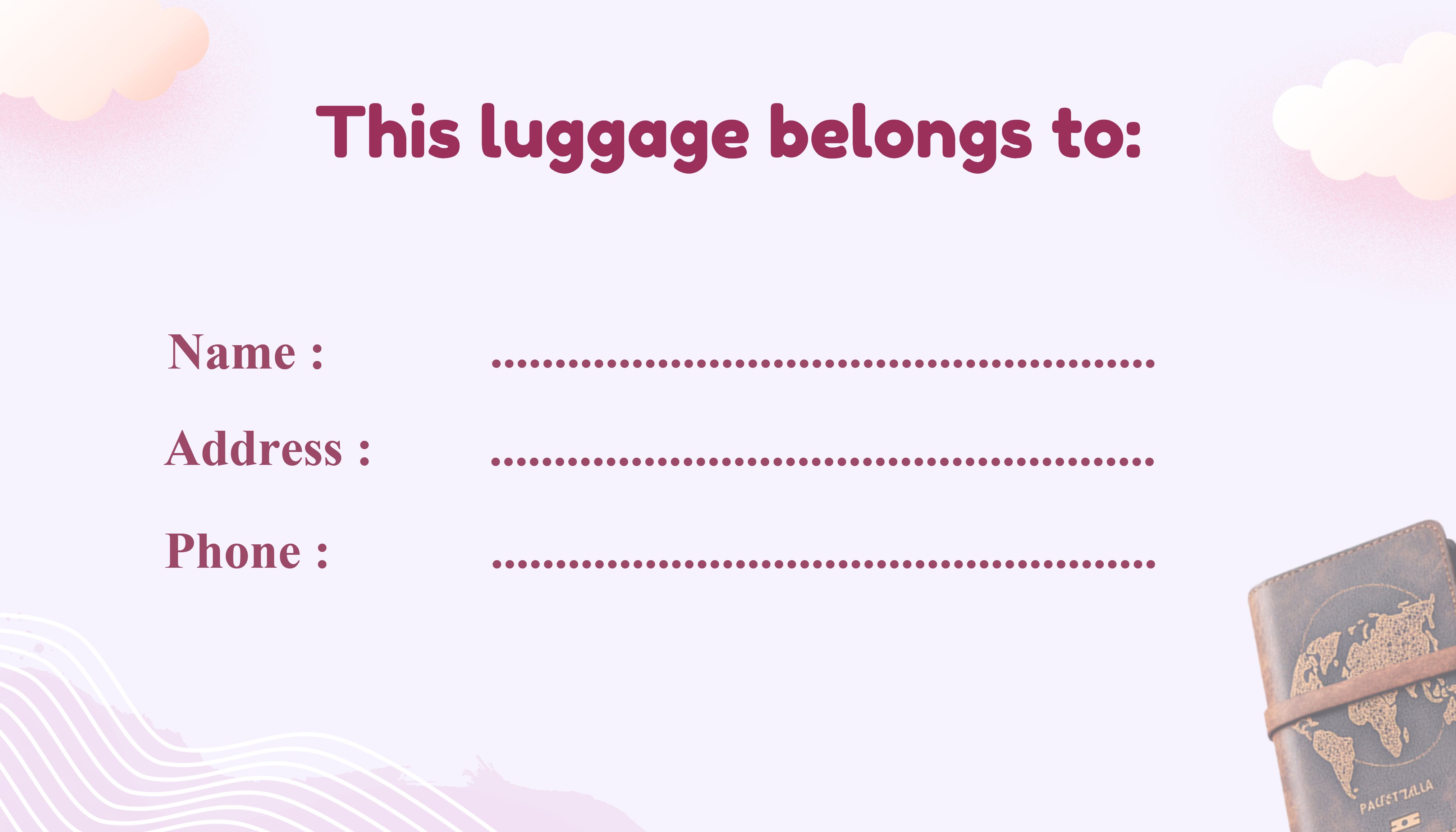 Luggage Tag Templates