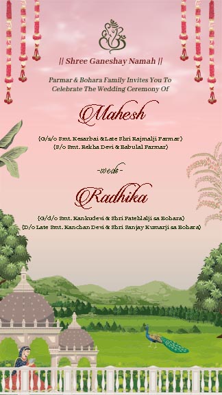 Ganesh Theme Wedding Invitation Template
