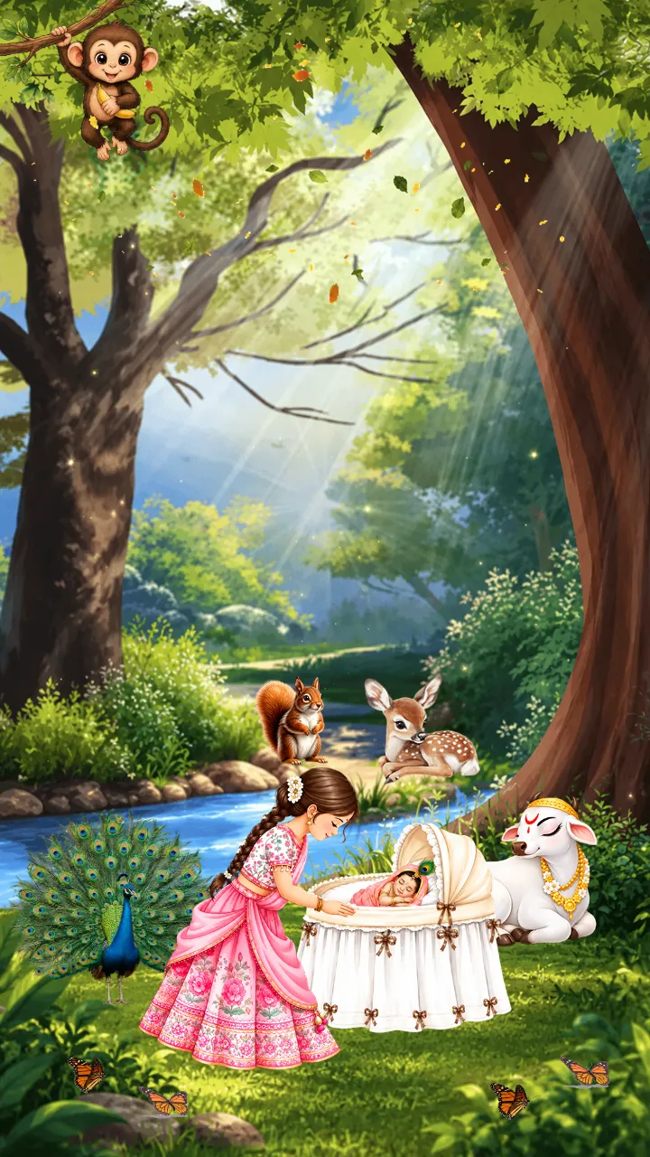 Naming Ceremony Invitation Video with Pink Lotus Artwork