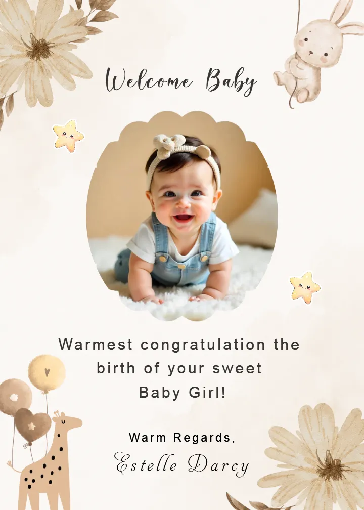 Baby Girl Announcement Template for Your Little Princess